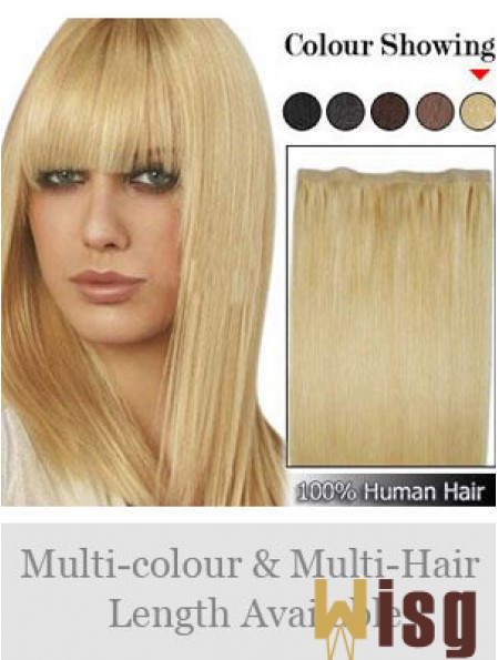 Straight Remy Human Hair Blonde Suitable Weft Extensions