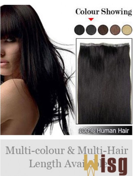 Straight Remy Human Hair Black Incredible Weft Extensions