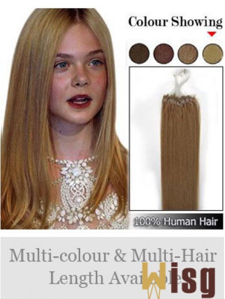 High Quality Brown Straight Micro Loop Ring Hair Extensions