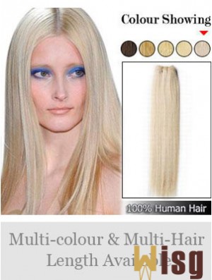 Straight Remy Human Hair Blonde Exquisite Weft Extensions