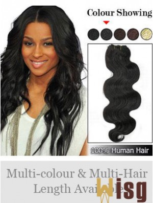 Wavy Remy Human Hair Black Perfect Weft Extensions