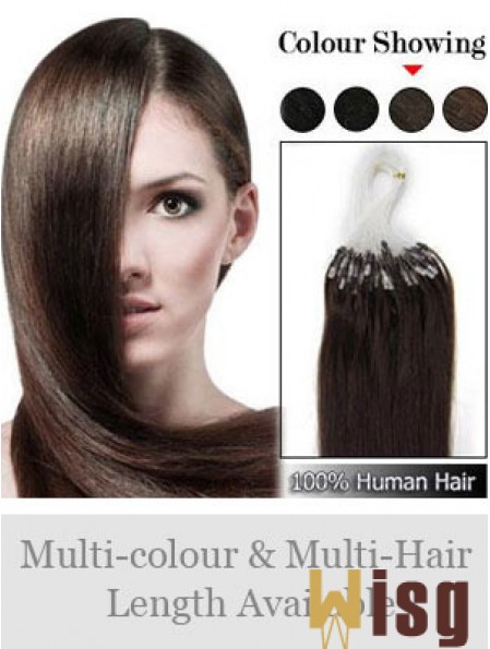 Designed Brown Straight Micro Loop Ring Hair Extensions