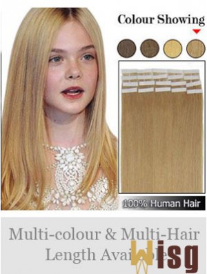 Blonde Straight Perfect Remy Human Hair Tape In Hair Extensions