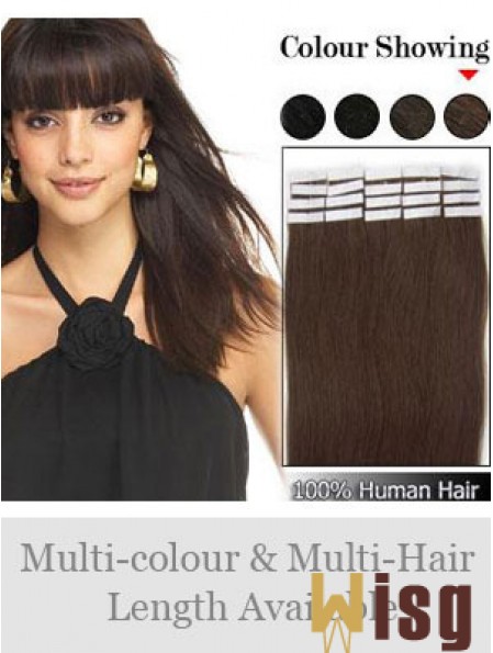 Brown Straight Great Remy Human Hair Tape In Hair Extensions