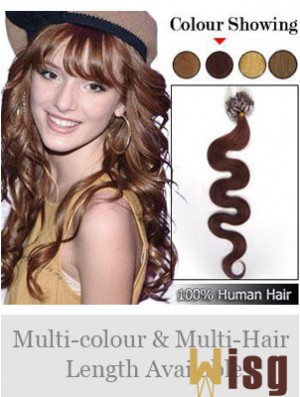 New Auburn Wavy Micro Loop Ring Hair Extensions