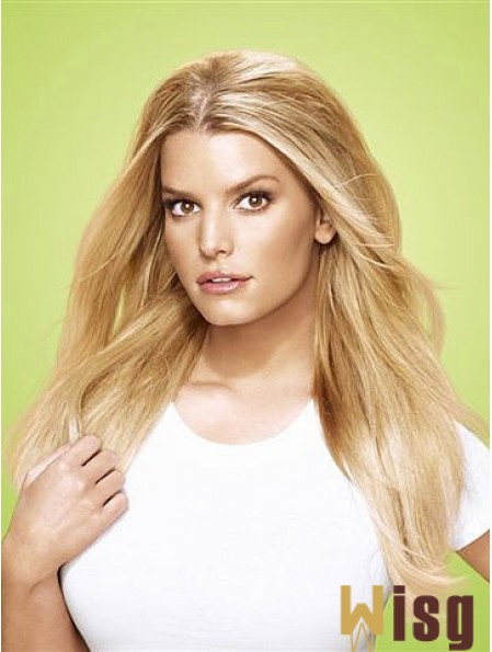 High Quality Blonde Straight Synthetic Clip In Hair Extensions