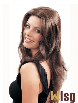 Long Straight Brown Beautiful Synthetic Half Wigs