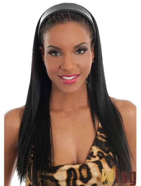 No-Fuss Black Synthetic Straight Hair Falls