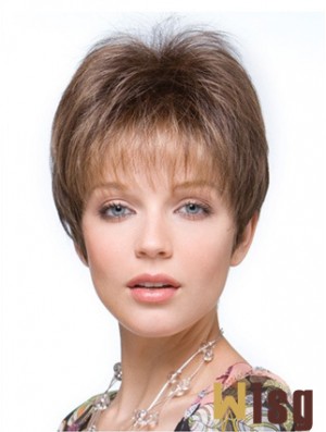 Falls Hairpieces Straight Style Brown Color Cropped Length