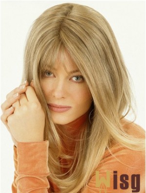 Wig Falls Long Length Straight Style Blonde Color