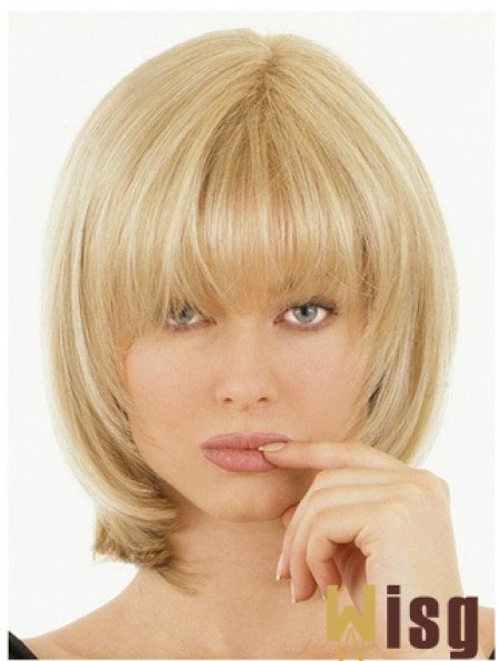 Half Wigs With Remy Straight Style Blonde Color