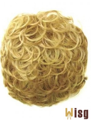 Incredible Blonde Curly Synthetic Clip In Hairpieces