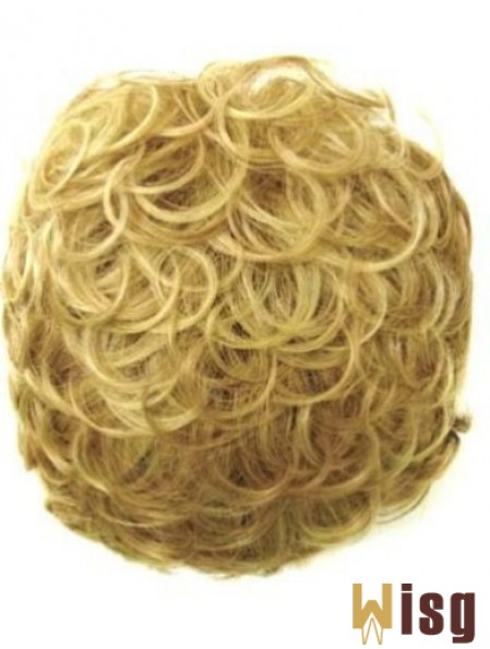 Incredible Blonde Curly Synthetic Clip In Hairpieces