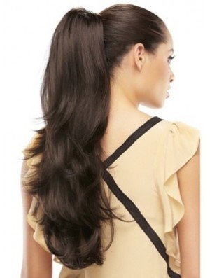 Designed Wavy Brown Ponytails