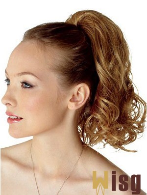 Top Brown Curly Synthetic Clip In Hairpieces