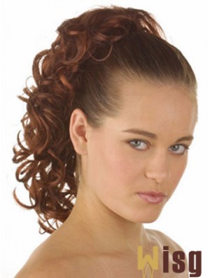 Hair Ponytail With Synthetic Curly Style Auburn Color